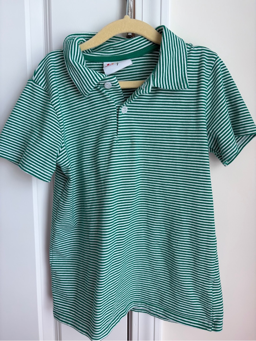 Jelly Beans Green and White Striped Polo